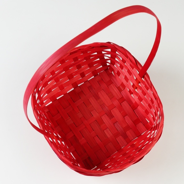 Набор корзин плетеных, D19x9/32 см, D22x9,5/34 см, D25x10/36 см, 3шт, красные, бамбук Набор корзин плетеных, D19x9/32 см, D22x9,5/34 см, D25x10/36 см, 3шт, красные, бамбук