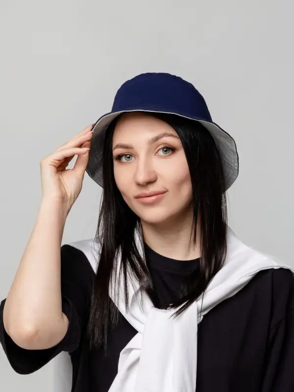 Панама Summer двусторонняя, синяя с серым Панама Summer двусторонняя, синяя с серым