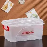 Контейнер прямоугольный Альтернатива &laquo;Аптечка&raquo;, 4.5 л, с ручками, пластик, прозрачный