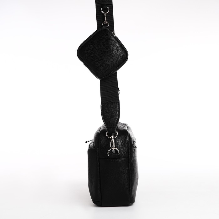 Сумка женская через плечо TEXTURA, маленький размер, цвет чёрный Сумка женская через плечо TEXTURA, маленький размер, цвет чёрный