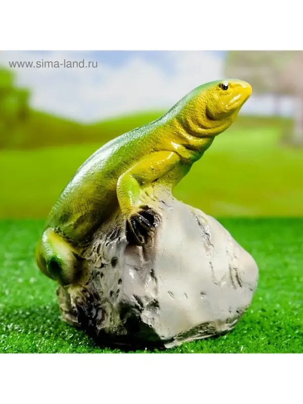 Садовая фигура из гипса &laquo;Ящерица на камне&raquo;, 16.5&times;13&times;16 см