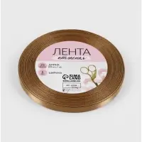 Лента атласная, 6 мм, 23±1 м, тёмно-бежевая №106