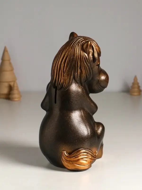 Копилка "Лошадь с сердцем" 23 см, бронзовый