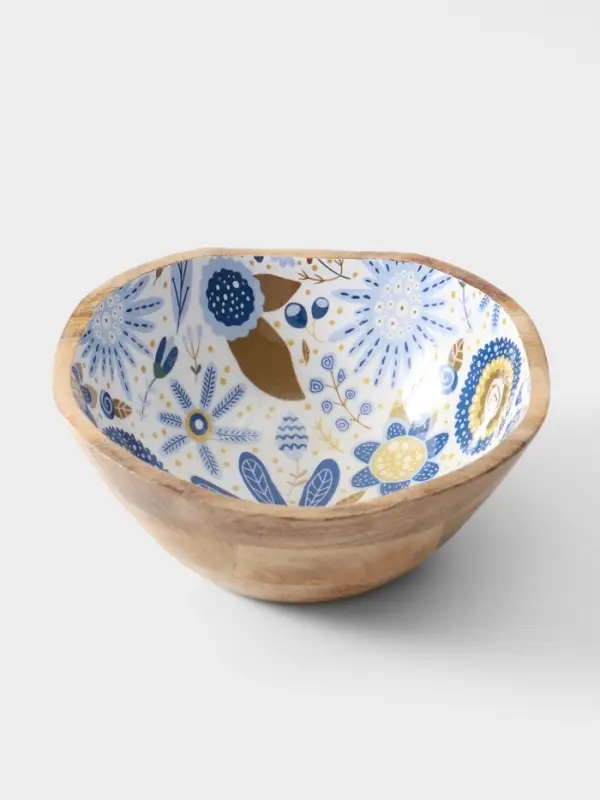 Салатник &laquo;Васильки&raquo;, 23&times;23&times;10.5 см, дерево манго