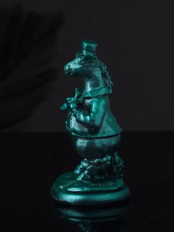 Фигура Фигура "Конь на пьедестале" 10 см, зеленый металлик