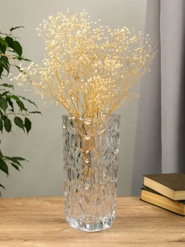 Ваза стекло настольная  Ваза стекло настольная "Эдисон" лучики, 29х12 см, прозрачный