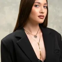 Кулон на затяжке многослойный &laquo;Медальон сердце&raquo;, 2 яруса L=40, 70 см, медь, цвет золото