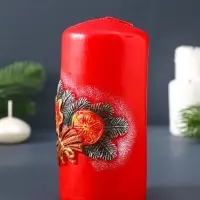 Свеча-цилиндр "Сочельник" 6х6х13 см
