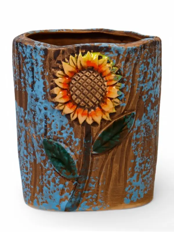 Декоративный горшок для цветов &laquo;Подсолнух&raquo;, 9&times;9&times;10 см, керамический, Greengo