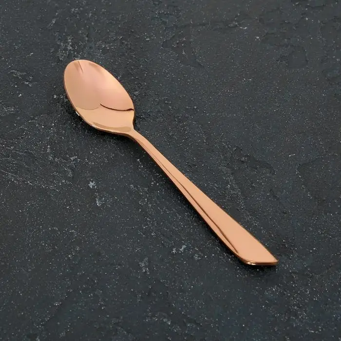 Ложка чайная из нержавеющей стали Magistro «Эми», длина 15,5 см, на подвесе, цвет бронзовый Ложка чайная из нержавеющей стали Magistro «Эми», длина 15,5 см, на подвесе, цвет бронзовый