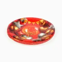 Тарелка одноразовая бумажная «Воздушные шары фольга», красная 18 см