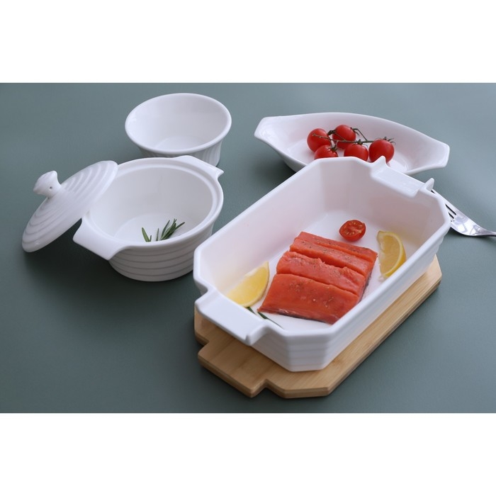 Форма для выпечки из жаропрочной керамики BellaTenero, 1000 мл, 25,6×14,9×6,2 см, цвет белый Форма для выпечки из жаропрочной керамики BellaTenero, 1000 мл, 25,6×14,9×6,2 см, цвет белый