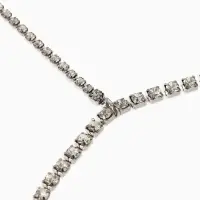 Бодичейн на бедро со стразами, белая в серебре