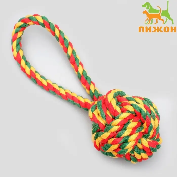 Игрушка канатная &laquo;Мяч с петлей&raquo;, до 65 г, цвет МИКС