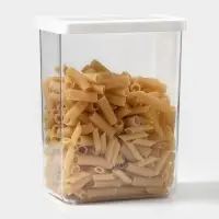 Банка для хранения сыпучих продуктов IDEA &laquo;Степ&raquo;, 2.5 л, 16&times;10&times;21 см, пластик, крышка белая