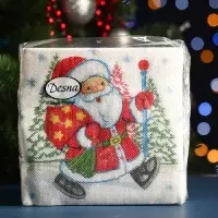 Салфетки новогодние бумажные Desna Design «Дед Мороз» , 1 слой, 24x24 см, 40 шт Салфетки новогодние бумажные Desna Design «Дед Мороз» , 1 слой, 24x24 см, 40 шт