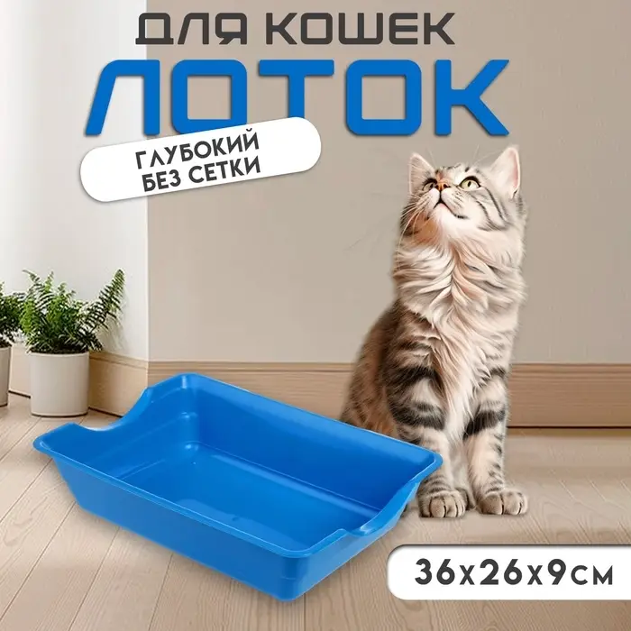 Туалет глубокий без сетки 36&times;26&times;9 см, синий микс