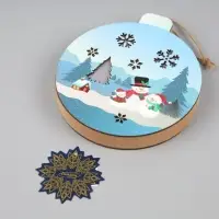 Ёлочная игрушка &laquo;Семья снеговиков&raquo;, 15&times;16.7 см, 1 LED, от батареек, свечение тёплое белое