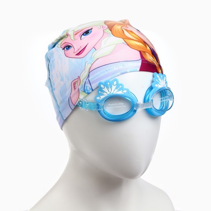 Набор детский «Холодное Сердце», в комплекте шапка, очки для плавания, мешок Набор детский «Холодное Сердце», в комплекте шапка, очки для плавания, мешок