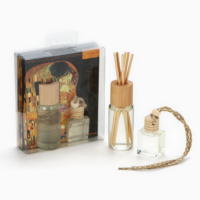 Подарочный набор: Ароматизатор для машины 10 мл. и для дома 30 мл. «Аромадиффузор: Климат», аромат сандал.