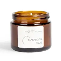 Ароматическая свеча в банке Macaroon yuzu, соевый воск, 50 г, печенье и юзу