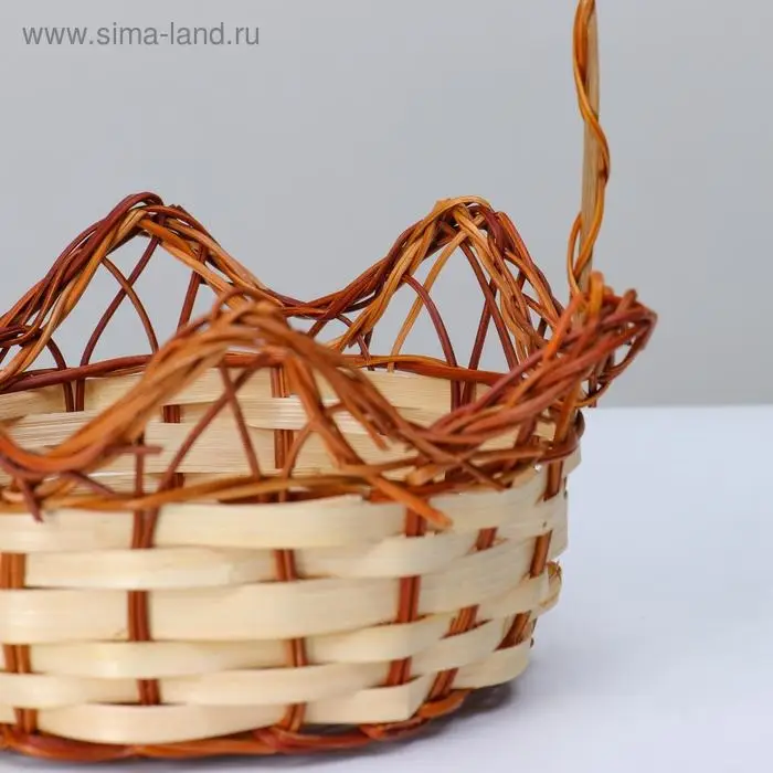 Плетёные корзины для хранения Corda, бамбук, круглые, с ручками, набор 3 шт.