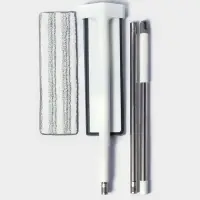 Швабра с отжимом, противоударная, со сгоном, стальная ручка, 2 профессиональные насадки, 36&times;11&times;130 см