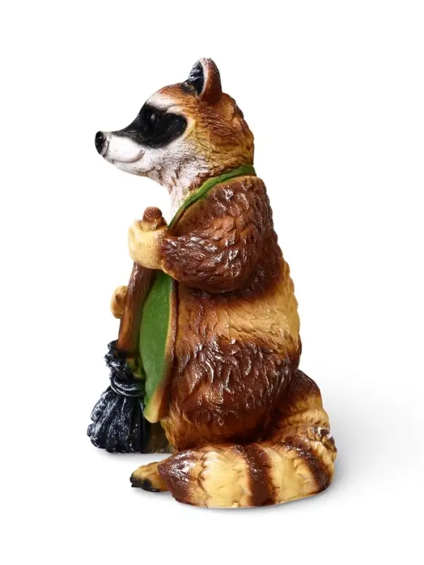 Садовая Фигура 38 х 26 х 24 см полистоун Енот с метлой