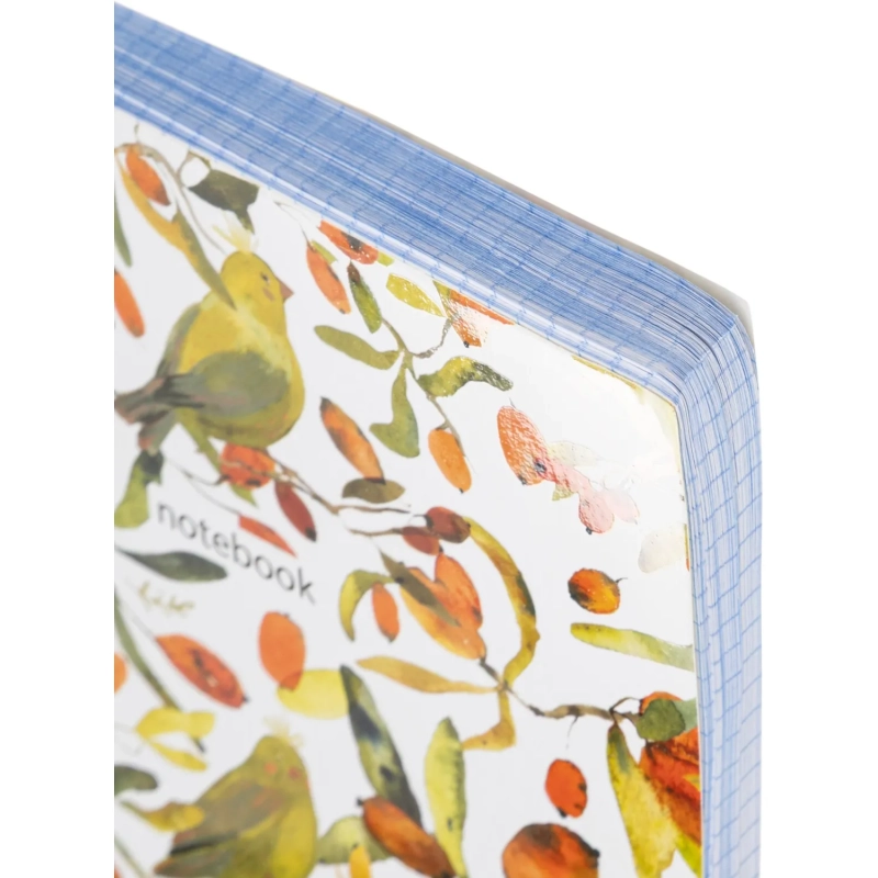 Бизнес-тетрадь Принты А5 96л, клетка, обл. мел. картон, спираль,Птицы