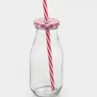 Бутыль &laquo;Лаконичность&raquo;, 350 мл, с крышкой и трубочкой, 6.5&times;15.5 см, стекло