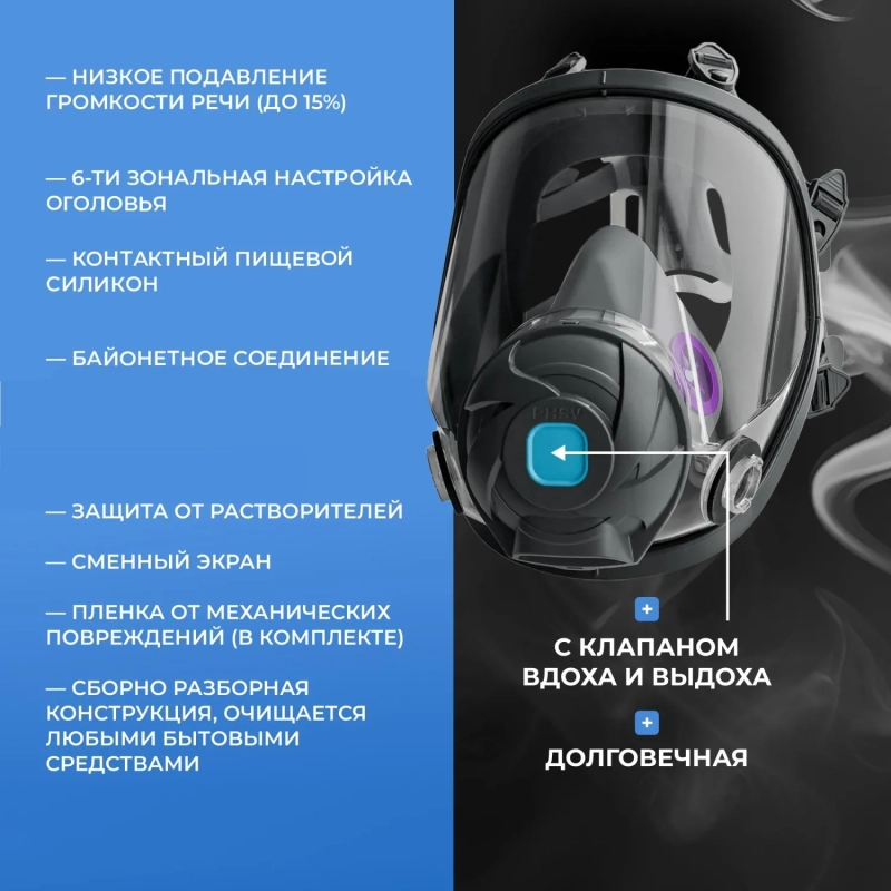 Маска полнолицевая панорамная PHSV 9300, р.L