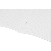 Тетрадь в зеленом офсете 12 л., частая косая линия, штука,100% белизна