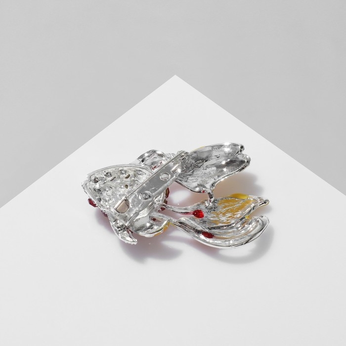 Брошь «Рыба» градиент, цвет красно-жёлтый в серебре Брошь «Рыба» градиент, цвет красно-жёлтый в серебре