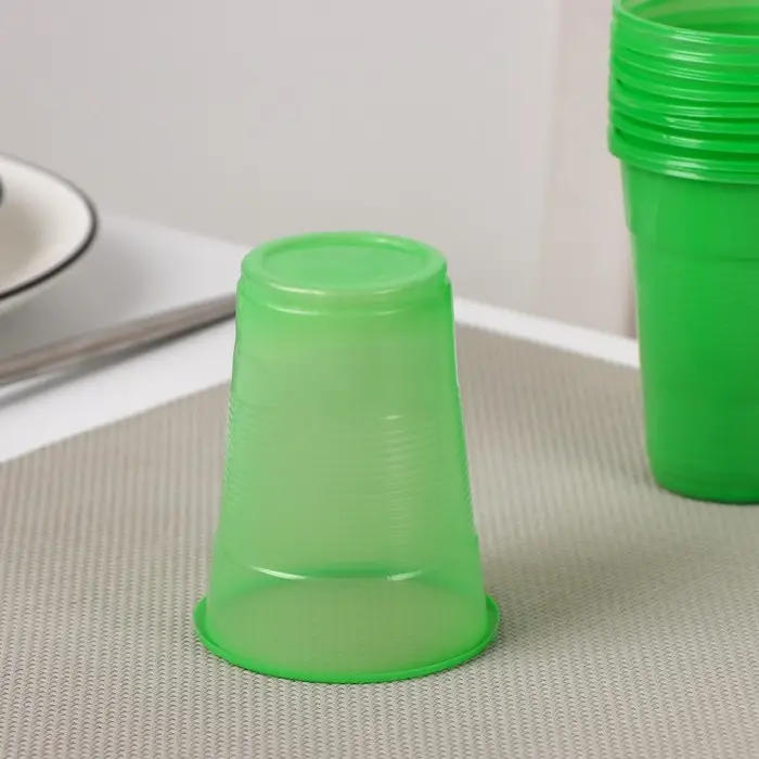 Стаканы одноразовые «Для отдыха», набор 10 шт., 200 мл, пластик, d=7 см, МИКС