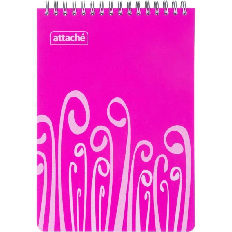 Блокнот А5,пласт обл,80л, ATTACHE FANTASY,розов