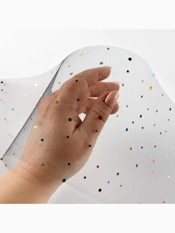 Фатин с разноцветными блёстками, 15 см, 23&plusmn;1 м, 11&plusmn;1 г/м&sup2;, чёрный №40