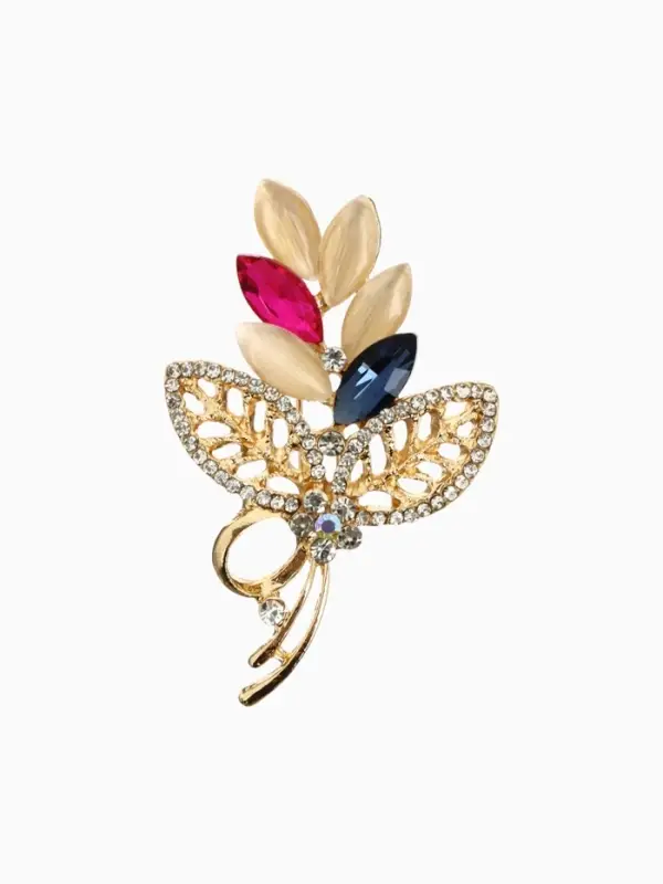 Брошь &laquo;Букетик&raquo;, цветная в золоте