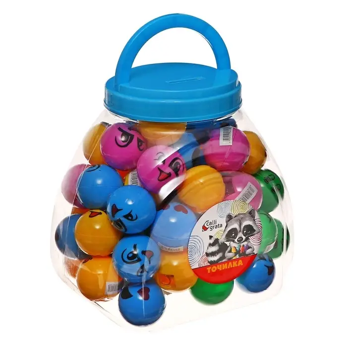 Точилка с контейнером «Смайлик», МИКС Точилка с контейнером «Смайлик», МИКС