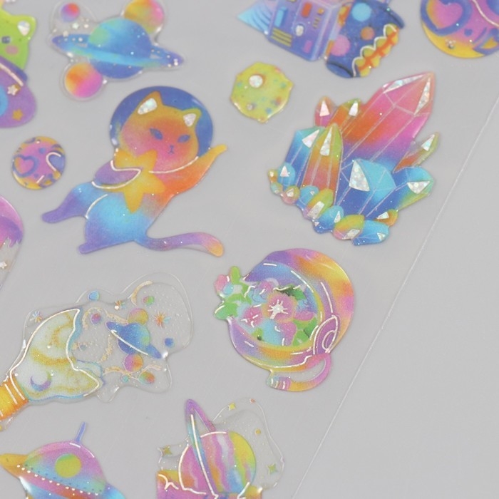 Наклейки для творчества пластик Наклейки для творчества пластик "Космические приключения" 9,3х20,4 см