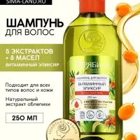 Шампунь для волос, витаминный эликсир, аромат облепихи, 250 мл, Рябина