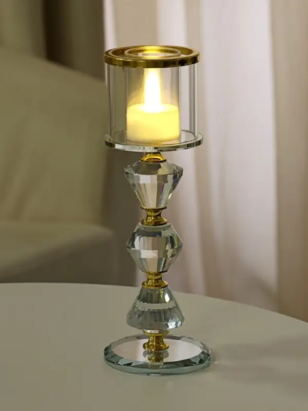 Стеклянный подсвечник на 1 свечу &laquo;Хрустальное небо&raquo;, 22.2&times;7.8&times;7.8 см