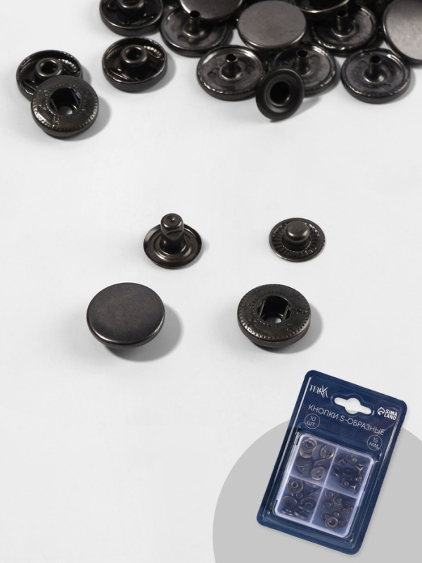 Кнопки S-образные d15мм (наб 10шт цена за наб) нерж сталь серебряный TR Кнопки S-образные d15мм (наб 10шт цена за наб) нерж сталь серебряный TR