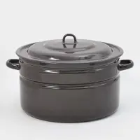 Бак эмалированный, 20 л, d=37.5 см, с крышкой, графитовый