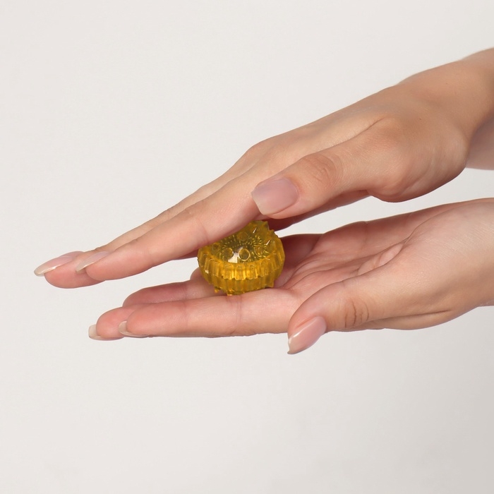 Массажер пластик универс Шарик с 2 кольцами жёлтый коробка ОТ Массажер пластик универс Шарик с 2 кольцами жёлтый коробка ОТ