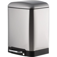 Ведро мусорное с педалью и доводчиком Luscan 6л,матов.,прямоуг,нерж сталь