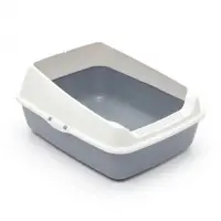 Лоток для кошек, 50.5&times;39&times;23 с, без сетки, пластик, серый