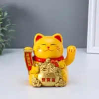 Маятник пластик от солнечной батареи "Кот Манэки-нэко с детками" 11,2х14,3х15,3 см