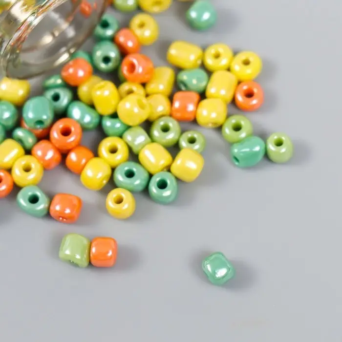 Бисер 6/0 в бутылочке  Бисер 6/0 в бутылочке "Оттенки осени" 20 гр керамический блеск 6х2х2 см