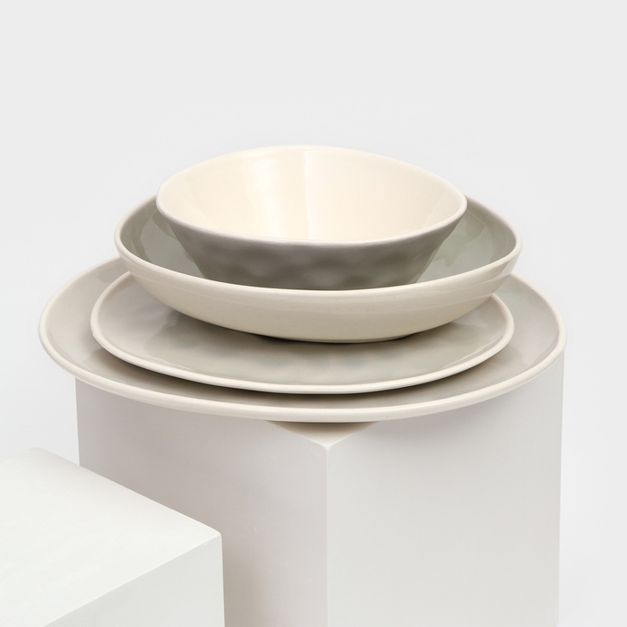 Набор посуды , керамика, серый, 4 предмета, Иран Набор посуды , керамика, серый, 4 предмета, Иран