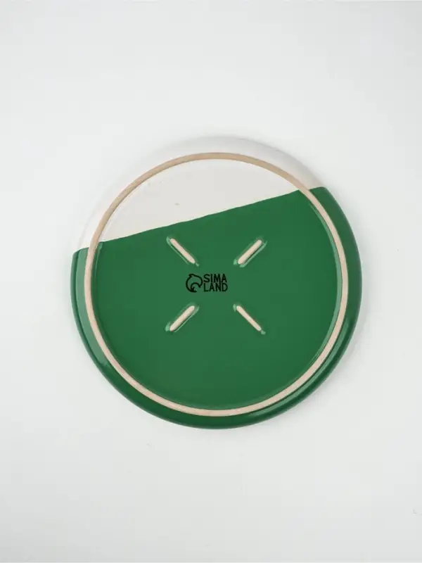 Тарелка новогодняя плоская &laquo;Зимний лес&raquo;, d=21.7 см, ручная работа